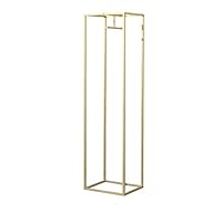 FURVOKIA Clothes Retail Heavy Duty Metal Garment Racks,Clothing Store Hanger Storage Shelves,Floor-Standing Display Rack (Gold Square Tube, 75" H)