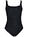 Mycoco Women's One Piece Swimsuit Shirred Tummy Control Bathing Suit Tank Modest Swimwear