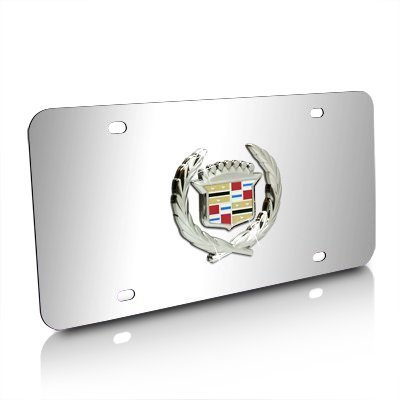 Cadillac Classic Logo Chrome Stainless Steel License Plate (Certified Refurbished) - Thumbnail 3
