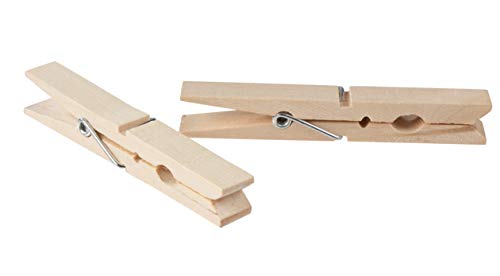 Wooden Large Clothespins - 200-Pack Jumbo Unfinished Wooden Clips, Big Clothes Pins for Laundry, Shirts, Sheets, Pants, Home Office Decoration, DIY Art Craft, Natural Wood, 4 x 0.5 x 0.6 Inches