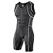 qualidyne Tri Suits for Men Trisuit Triathlon Duathlon Running Swimming Cycling Sleeveless Skinsuit with Pockets and Padded Soft Chamois