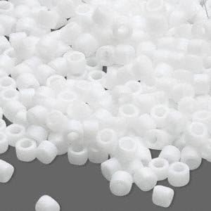 50 Grams Opaque Matte White, (Db351) Delica Myiuki 11/0 Tube Cut Round Seed Bead Approx 10,000 Beads