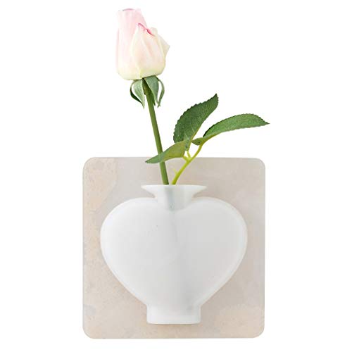 Nesee Silicone Sticky Vase Reusable Wall-Mounted Flower Holder Drilling-Free Hanging Decorative Rubber Vase for Home and Offices Wedding Decoration - Thumbnail 2