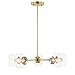 Light Society Grammercy 5-Light Chandelier Pendant, Brushed Brass with Clear Glass Globes, Classic Mid Century Modern Lighting Fixture (LS-C228-BRS-CLR)