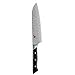 Miyabi Fusion Morimoto Edition Hollow Edge Santoku Knife, 7-inch, Black w/Red Accent/Stainless Steel