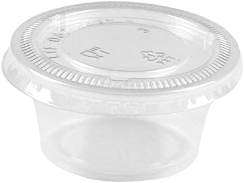 Gotopack 2oz - sets of 200 - Slime Containers PP Plastic Cups with PET Plastic Lids High Transparent Sauce Cups