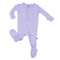 KicKee Pants Baby-Girls Ruffle Footie Pajama, Lilac, Newborn