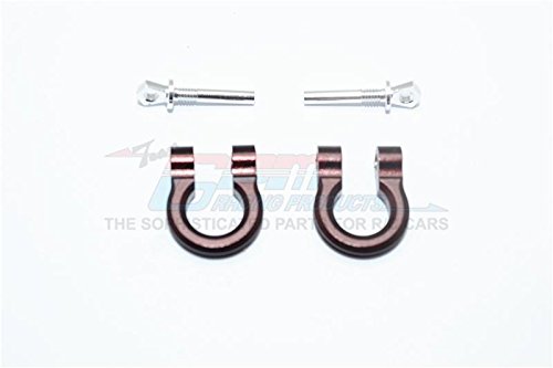 Traxxas TRX-4 Trail Defender Crawler Upgrade Parts Aluminum Front/Rear Bumper D-Rings - 1Pr Set Brown
