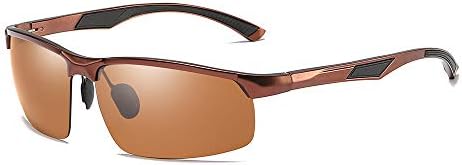 AMZTM Sports Sunglasses for Men - Polarized Running Cycling Glasses, Al-Mg Frame
