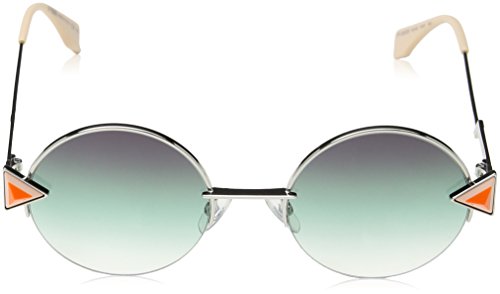 Fendi Women's Round Sunglasses, Silver Green/Green, One Size - Image 3