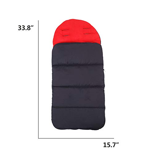 Topwon Universal Stroller Sleeping Bag Baby Footmuff Sack for Pushchairs Waterproof, Windproof (Red) - Thumbnail 6
