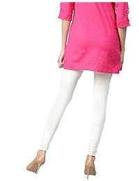 Legging Jaipur Kurti dama blanco apagado sólido Lycra de algodón