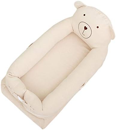 HUYP Baby Sleep Nest Pod Travel Bed Game Pad Portable Multifunctional Crib Newborn Sleeping Bionic Light Brown
