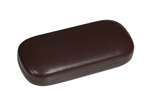 UPC 646653904021, Hard Metal Bodied Eyeglass Case for Medium to Large Frames with Shiny Finish in Brown