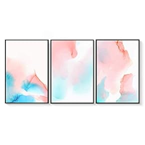 3 Piece Floating Framed Canvas Wall Art for Living Room, Bedroom Abstract Canvas Prints for Home Decoration Ready to Hang - 16"x24"x3 Panels