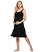 Ekouaer Maternity Gowns for Hospital,Cotton O-Neck Labor Nightwear, XL, Black
