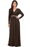 KOH KOH Sleeve Kaftan V-Neck Flowy Formal Winter Gowns