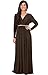 KOH KOH Sleeve Kaftan V-Neck Flowy Formal Winter Gowns