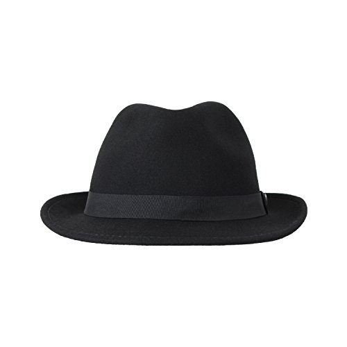 2X Classic Winter Gangster Wool Fedora Hat with Short Brim Pinch Front Crown Apparel
