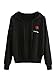 Floerns Women's Drop Shoulder Embroidery Long Sleeve Hooded Sweatshirt