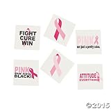 12 DOZEN (144) PINK RIBBON Sassy TATTOOS - Fundraising - WALK RUN Events FAVORS- BREAST Cancer Awareness Give-aways RELAY FOR LIFE