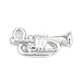 PEPPERLONELY 50pc Silver Tone Alloy Musical Instrument Trumpet Charms Pendants 18x8mm (6/8