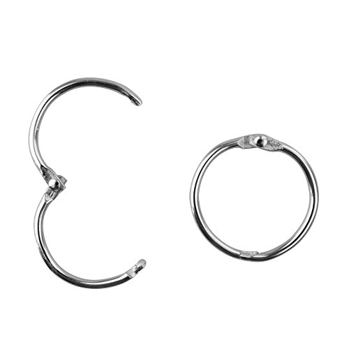 cnomg 50 pcs Book Rings, Nickel Plated Metal Paper Book Loose Leaf Binder Ring Keychain Key Ring