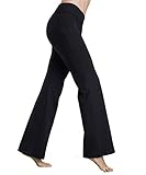 Bamans Womens Comfort Fit Bootcut Yoga Pants Tummy Control Workout Non See-Through Wide Leg Bootleg Flare Pants