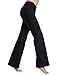 Bamans Womens Comfort Fit Bootcut Yoga Pants Workout Running Non See Through Slim Stretch Wide Leg Yoga Leggings