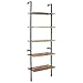 IRONCK Industrial Bookcase 5 Tier Ladder Shelf, Display Storage Wood Shelves Wall Mounted, Plant Flower Stand Organizer Bookshelf, Rustic Wall Decor, for Living Room, Kitchen, Bar Storage