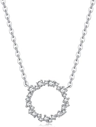 Florensi Sterling Silver Flower Infinity Circle Necklace - 925 Silver Circle of Life Simple Necklaces With Cubic Zirconia Stone For Women (sterling-silver)