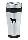 Black 16oz Insulated Stainless Steel Travel Mug Z2258 Lab Labrador Retriever