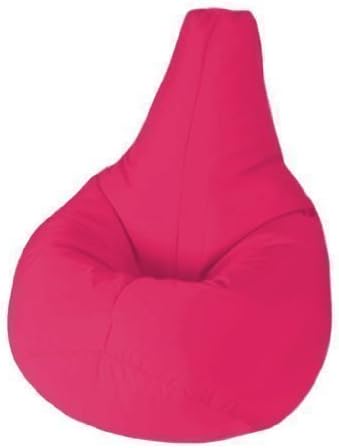 Ready Steady Bed Large High Back 100% Cotton Twill Pre-Filled Gaming Bean Chair, Hot Pink