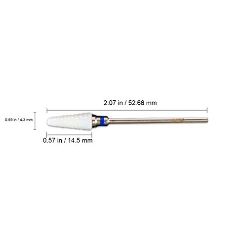 Pana Professional - White Cone Ceramic Bit 3/32" Shank Size - Nail Drill Bit for Dremel Machine