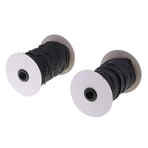 50 Yard Resin Snap Tape fit for Duvet Garment Cushion Covers Strap Fix (Black)
