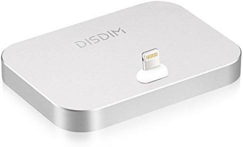 iPhone Dock,DISDIM Aluminum Lightning Charger and Sync Dock Charging Cradle Stand with FastIQ Technology for iPhone 6s / 6 / 6 Plus / 5s / SE (Silver)