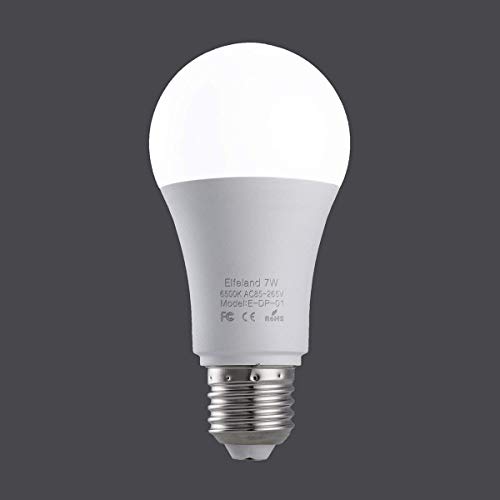 Elfeland Motion Sensor Light Bulb Dusk to Dawn 7W Radar LED Smart Light Motion E26 Base 6500K LED Light Bulbs Indoor Outdoor Auto On/Off Smart Bulb White Night Lights(4 Pack) - Thumbnail 7
