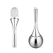 Uten Toilet Brush - Modern Ball Shape Holder Design | Anti-Splash and Stainless Steel Base
