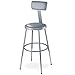 National Public Seating 6418HB Grey Steel Stool with Vinyl Upholstered Seat Adjustable and Backrest, 19