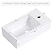 HOROW Bathroom Small Wall Mount Rectangle Corner Sink White Porcelain Ceramic Vessel Sink, Right Hand