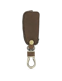 Kwmobile Car Key Key Cover para Audi - Heavy Duty Genuine Leather Protective Key Fob Cover para Audi 3 Button Flip Key - Marrón