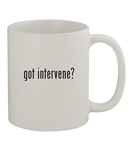 got intervene? - 11oz Sturdy Ceramic Coffee Cup Mug, White