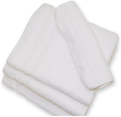 Soft Touch Linen Terry Cloth Face Towels, 12 x 12-Inch, Pack of 60, White