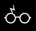 CCI Harry Potter Glasses and Scar Decal Vinyl Sticker|Cars Trucks Vans Walls Laptop| White |3.75 x 2.75 in|CCI1391