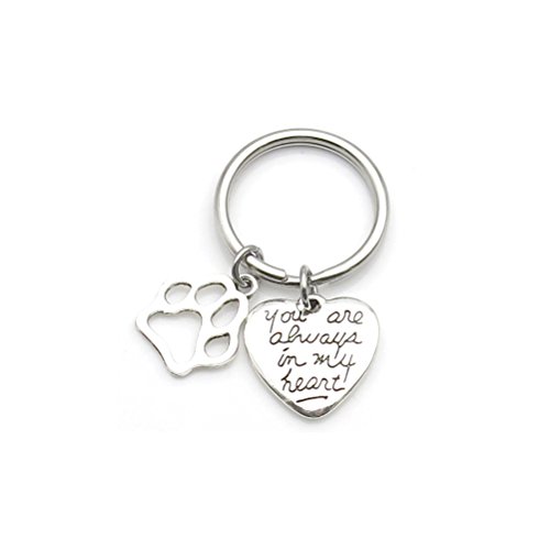 Pet Dog Memorial Keychain You Are Always In My Heart Memorial Keychain Pet Sympathy Gift