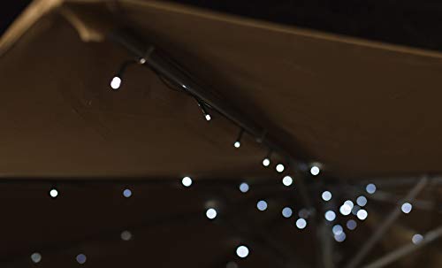 Umbrella Solar String Lights - Cool White - 72 total LEDs, 8 strings, 9 LEDs per string