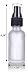 1 oz / 30 ml Frosted Clear Glass Boston Round Bottle with Black Treatment Pump (24 Pack) + Funnel
