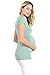 LaClef Women's Crossover V Neck Short Sleeve Nursing Breastfeeding Tops (Large, Sage)