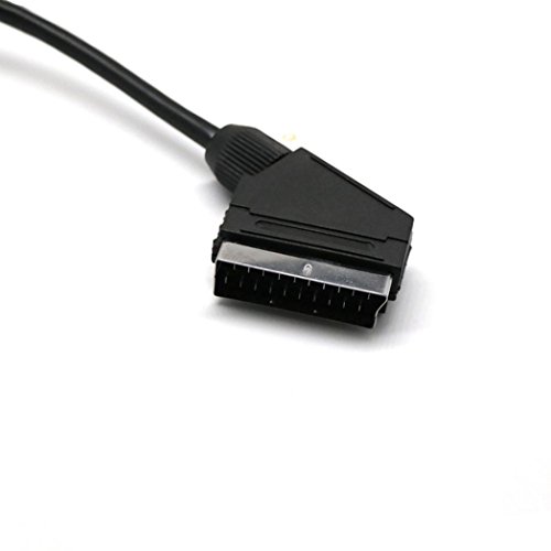 1.5m Scart to Scart Cable / Lead - 21 Pins Connected - Saorview, SKY, Freesat TV (Black)