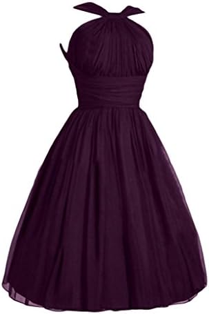 Victoria Dress Womens Fashion A-Line Short Chiffon Pageant Bridesmaid Dress - 12 - Grape